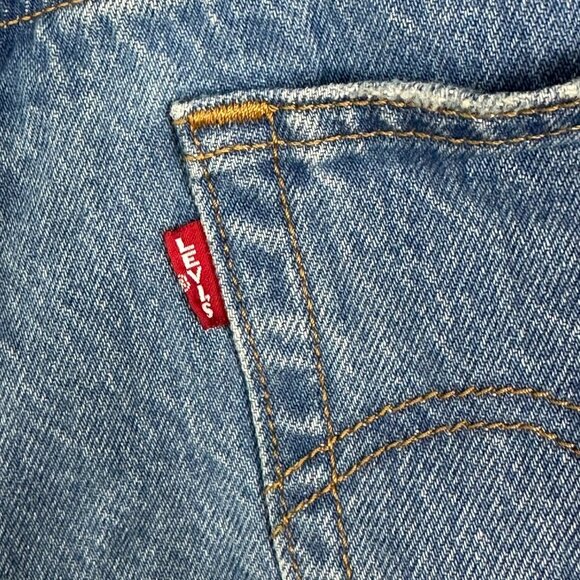 Free People Levis Icon Wedgie Jeans Size 30 Blue Denim Button Fly High Rise Boho - Picture 8 of 15